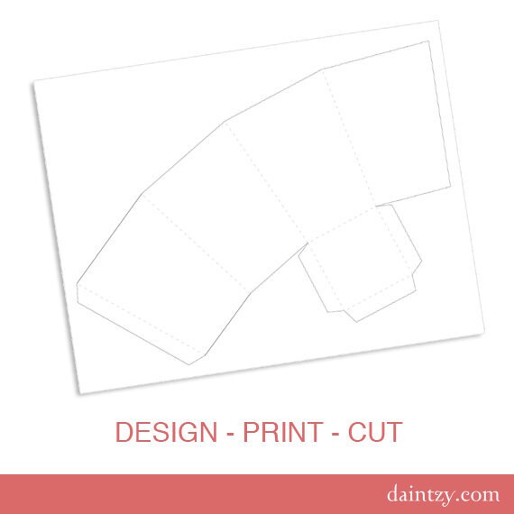 Instant Download: Popcorn Box Party Favor Template Printable  - DIY Blank Make Your Own Mini Party Pop Corn Box Design Template by daintzy