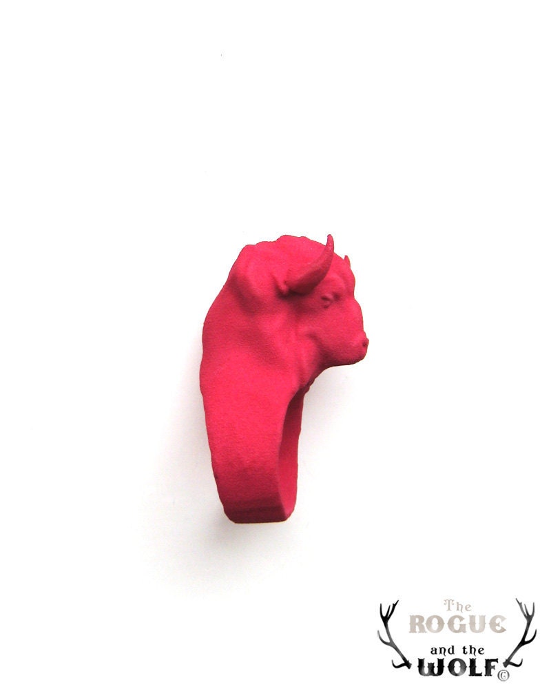 CLEARANCE SALE - Red Bison Ring, Buffalo ring, Animal Ring, Modern animal Jewelry, Bison head Jewellery, gift for the cool girlfriend, Acce