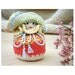 Mini Handcrafted Collectible Crocheted Doll - Girl in Spring Hat with Flowers - Hand Painted Face
