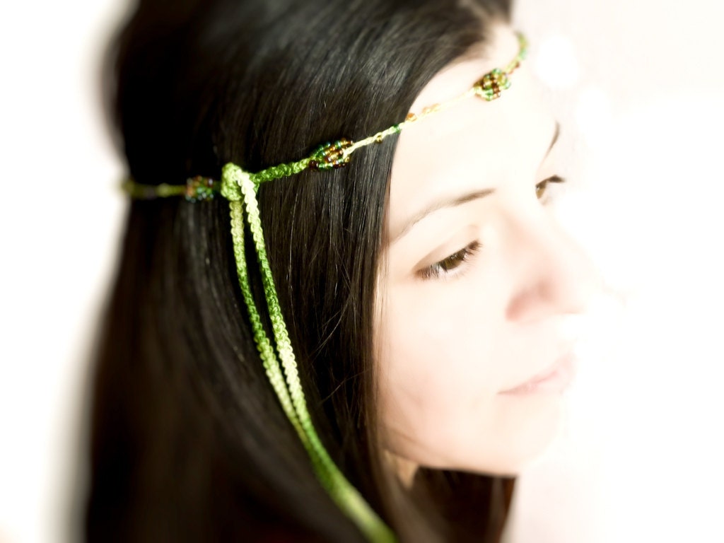 Forest fairy crown hairband. Festival skinny headband, hippie summer hair accessories. avidteam