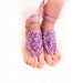 Barefoot sandals, Purple wedding nude shoes barefoot sandle, Sexy crochet lace, pastel, boho, yoga, anklet , bellydance, foot thongs