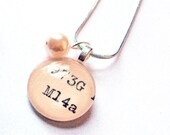 Dewey Decimal Card Catalog with Pearl and Silver Chain Necklace - Single