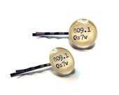Pair of Dewey Decimal Library Card Hair Pin Bobby Pins - Set of 2 Made with Reclaimed Library Cards