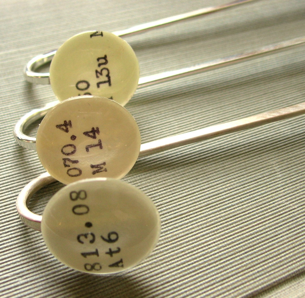 Custom Wedding Party Gifts Dewey Decimal Bookmark Silver Shepherds Hook Monogrammed Set of 6 (six)