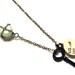 Extra Long Necklace with Green Milk Glass Accent and Skeleton Key Reclaimed Library Card Pendant