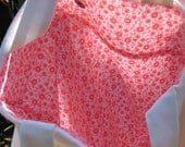Tote Bag, Summer Bag, Purse, Hobo style purse, Cotton purse white and pink
