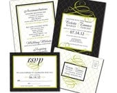 Modern Lattice Wedding Invitation set (DIY or printed)