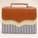 Summer time,vintage brown,chocolate,messenger bag,vintage messenger bag,stripes fabric,white stripes,blue and white,blue and brown,brown