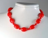 Red art glass necklace