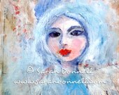 A4 Print Wall Art Decor Original Abstract Artwork Illustration Mixed Media Girl Woman Painting Digital Paper Glicee Australian Artist