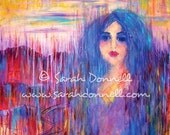 A4 Print Wall Art Decor Original Abstract Artwork Illustration Mixed Media Girl Woman Painting Digital Paper Glicee Australian Artist