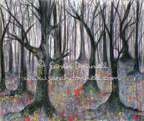 A4 Print Wall Art Decor Original Abstract Artwork Illustration Tree Art Woodland Painting Digital Paper Glicee Australian Artist