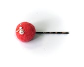 Peach Wool Felt Hair Bobby Pin Needle Felted