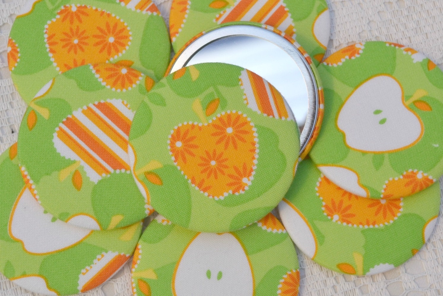 Apple fabric pocket mirror, perfect thank you gift for teachers