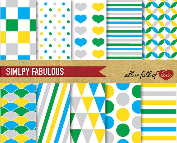 DIGITAL Scrapbooking Paper Pack SIMPLY FABULOUS Printable Backgrounds Instant Download