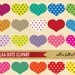 HEART CLIP ART Polka Dots in Rainbow Colors Scrapbooking elements Instant Download
