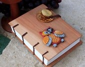Wooden Steampunk Coptic Stitched Blank Pocket Journal/Sketch Book - MamayoJournals