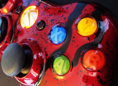 Custom Reverse Murder 1 Painted Xbox 360 Controller. High Gloss