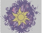 Disney Tangled Rapunzel Chalk Mural Design Cross Stitch Pattern PDF (Pattern Only)