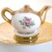 Vintage, HP Porzellen kunit, "Cape Cod", Small, Tea Pot and Saucer in gold