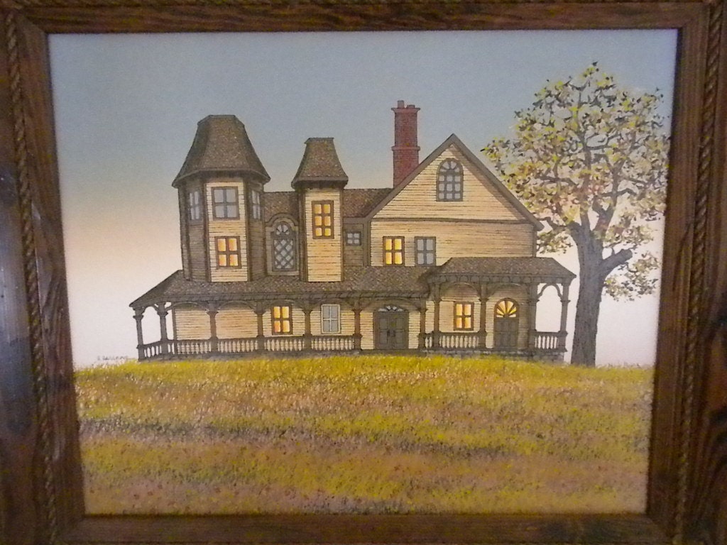 Reserved, Do not buy.Hargrove Oil Painting, In beautiful fall colors, Certificate of Registration 1982 and Signed
