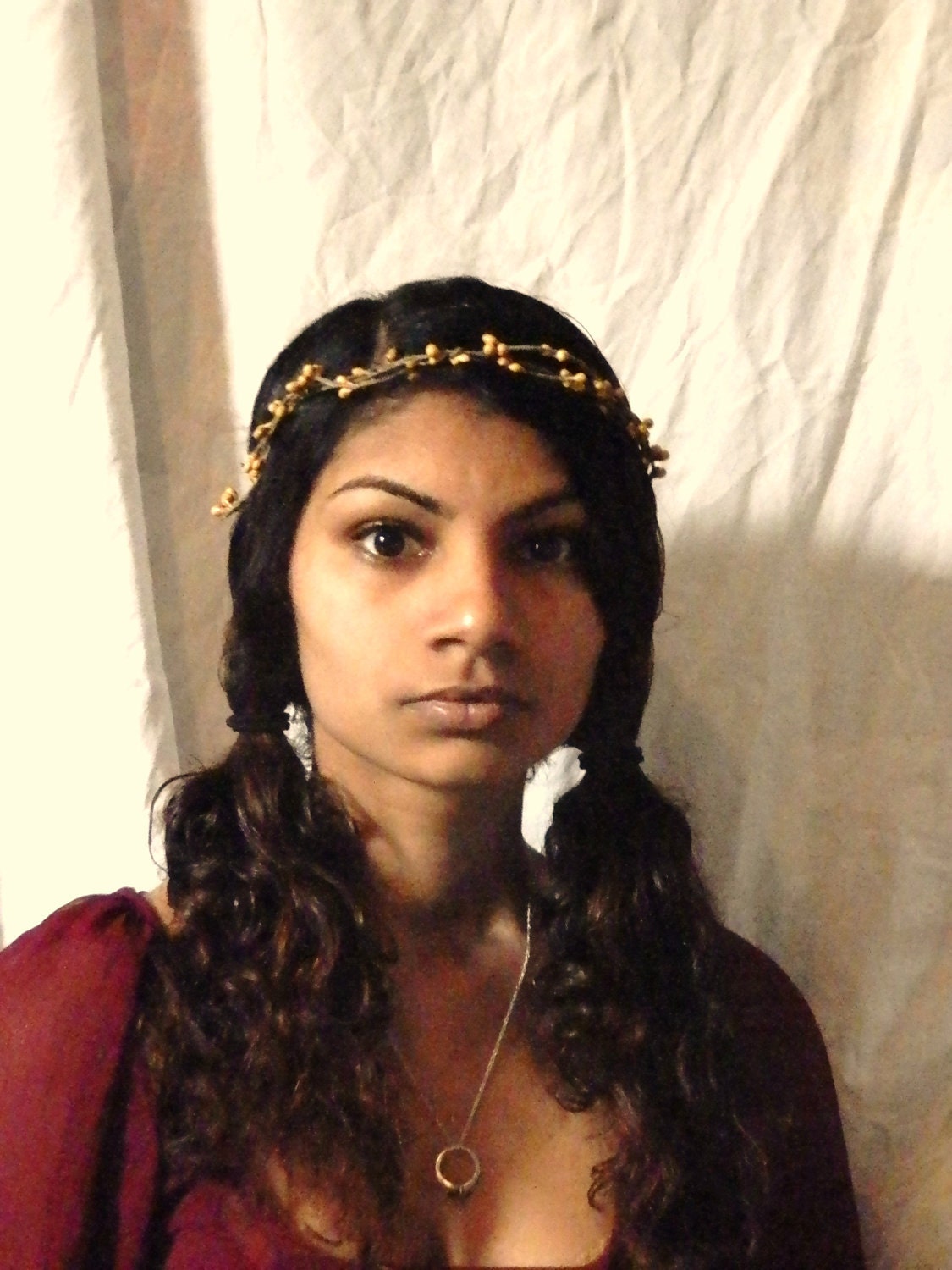 Rhoswen - A gorgeous golden pip berry floral chic boho crown