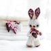 Art doll  Bunny - Handmade Fur Bunny, OOAK - Gift -Home deco