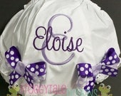 PERSONALIZED Baby to Toddler Diaper Cover Tutu Bloomer in Grape and Lilac for Little Girls - MONOGRAMMED Custom