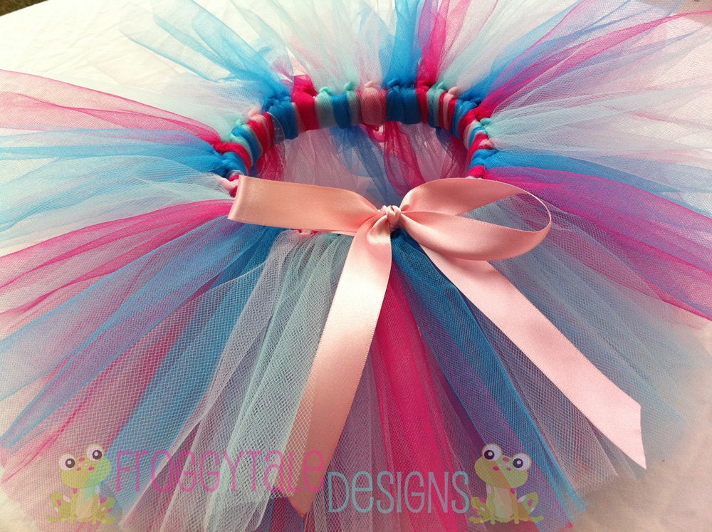Tutu Cotton Candy Birthday Tutu for 1st 2nd 3rd 4th Birthday - CUSTOM Handmade