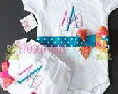 Bodysuit Onesie and Diaper Cover Tutu Bloomer Full Set Outfits for Little Baby Girls - PERSONALIZED Custom
