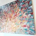 SALE - Original Acrylic Painting, Abstract FREE SHIPPING Bright Splash Waves Nature Pink Peach Turquoise Red 11 x 14 Xmas Gift Under 100
