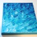 SALE - Original Acrylic Painting Peacock Blue Fish Scales Abstract FREE SHIPPING 8 x 10 Modern Fine Art Impasto Texture Teal Royal Navy Blue