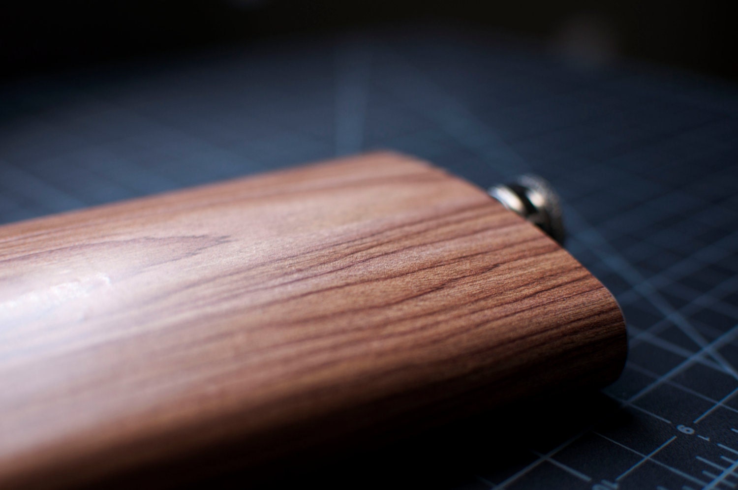 Oak Woodgrain Stainless Steel Hip Flask