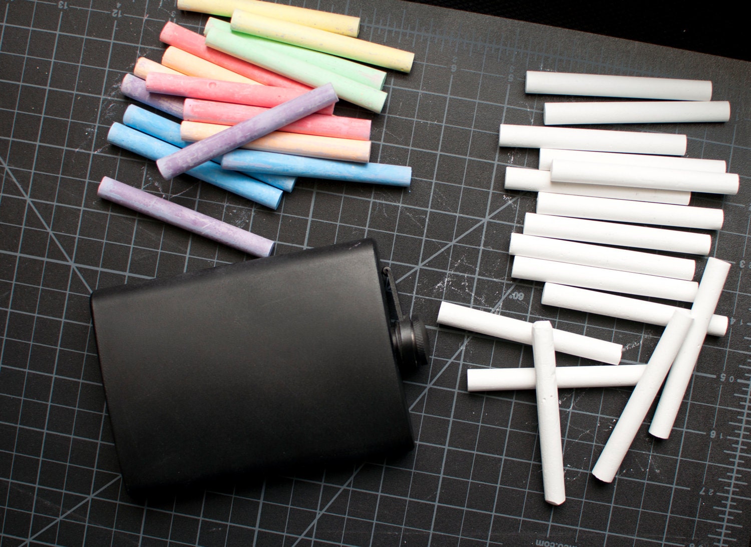Chalkboard Black Stainless Steel Hip Flask Blackboard