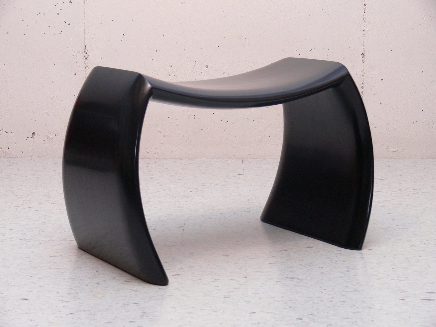 25%SALE NOW 712.50 IDEA Bench Ebony Handcrafted Laminated Sculpted Wood, Contemporary Modern Art, Studio Design, Mid-Century