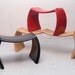 SALE NOW 712.50 Table/Bench Ebony Handcrafted Laminated Sculpted Wood, Contemporary Modern Art, Studio Design, Mid-Century