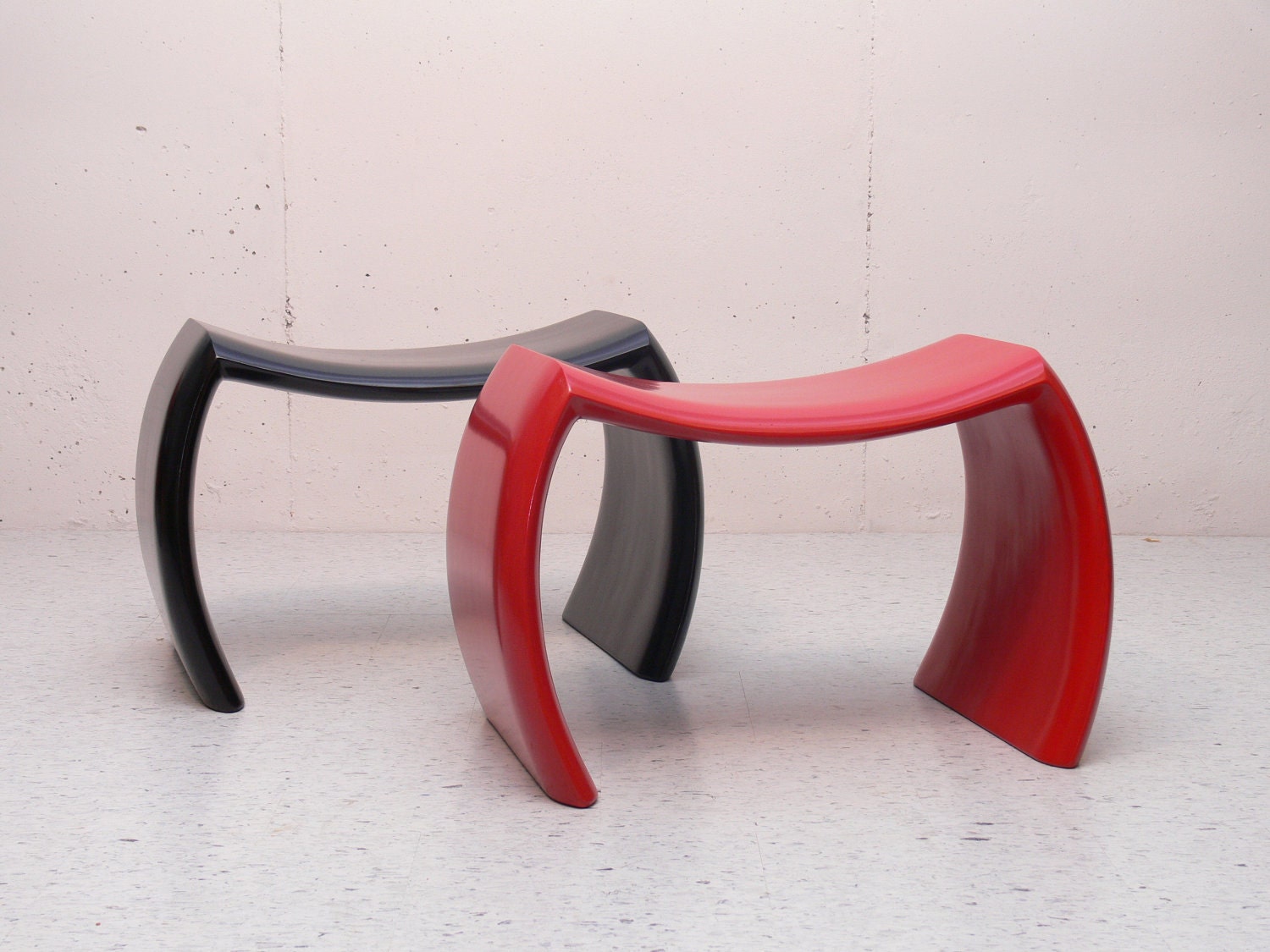 SALE NOW 712.50 Table/Bench Ebony Handcrafted Laminated Sculpted Wood, Contemporary Modern Art, Studio Design, Mid-Century