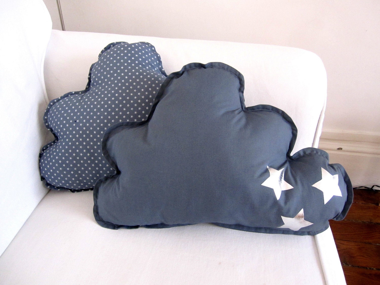 Lot de deux coussins nuage gris orageux