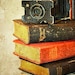 Works of Art Fine Art photo books vintage rustic camera antique poetry volumes leather bound aged memories