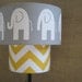 Lamp Shade Elephant Chevron Zig Zag Drum Lampshade 2 Tier in Mustard Yellow and Gray Grey or YOU CHOOSE COLORS