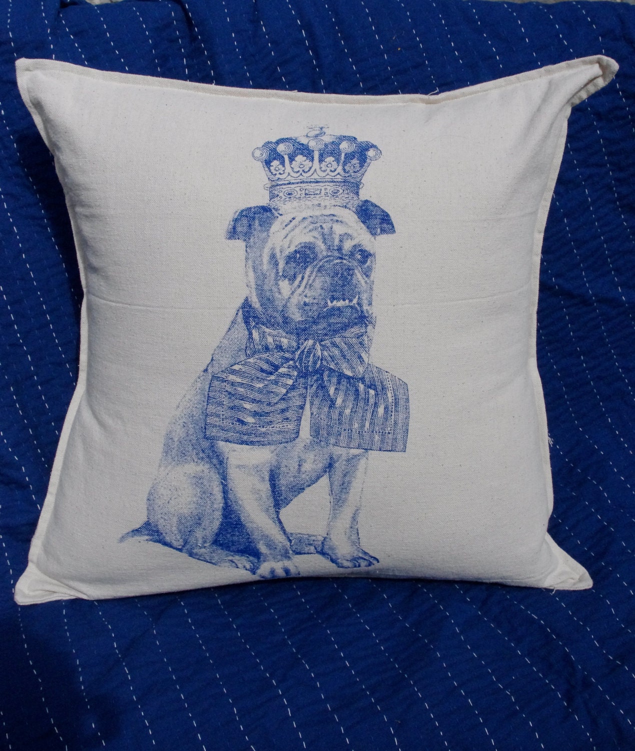 Dog with Crown Pillow