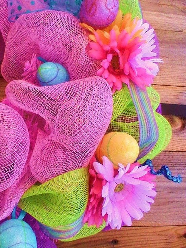 It's " Easter Bursting with Color " Wreath Door Decor