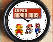 SUPER MARIO BROTHERS Mario Evolution 8 Bit 10 inch Resin Wall Clock Weddings  Christmas QuickShip