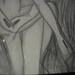Original Charcoal Drawing, The Lovers, 18 x 24", Black Frame