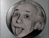 Pinback Button Einstein Black White Badge