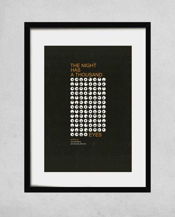 the night has a thousand eyes - A3 art print- jazz music poster