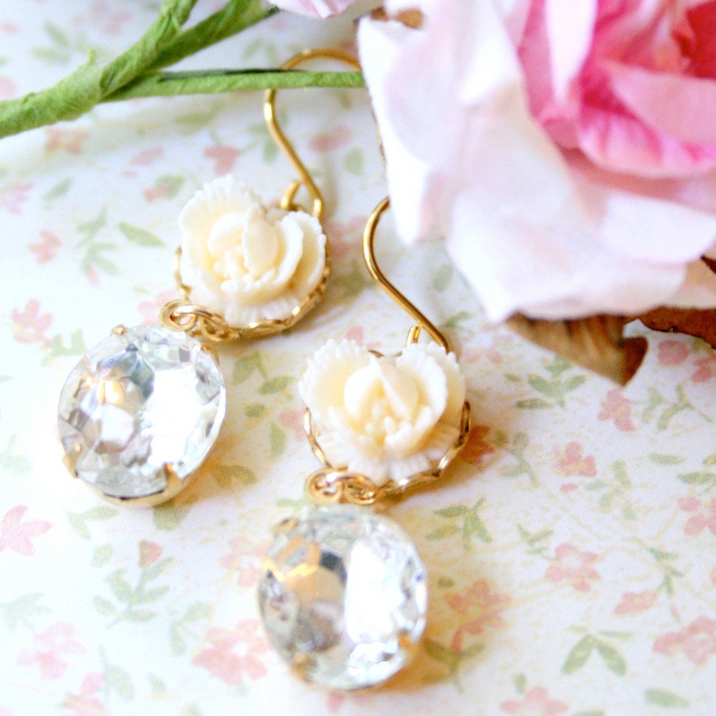 Crystal Rose Earrings