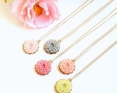 5 Sorbet colors Flower Necklace for  120 dollars -14K Gold Filled