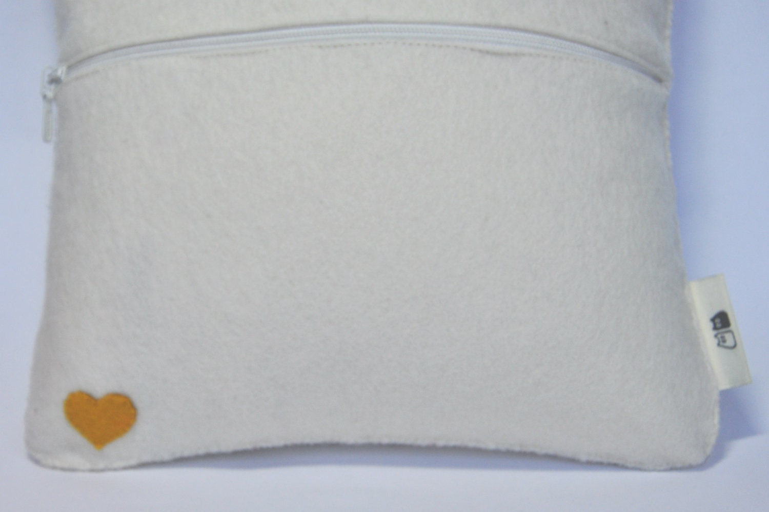Modern Cushion Wool Felt Hearts cream neon pink orange grey navy lilac