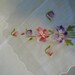 Vintage White Handkerchiefs with Embroidered Flowers Unused set of 3